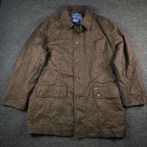 Faconnable Men's Brown Loro Piana Storm System Lined Rain Coat Jacket Size XL